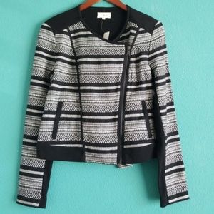 NWT {Lou & Grey} Black White Aztec Sweater Jacket